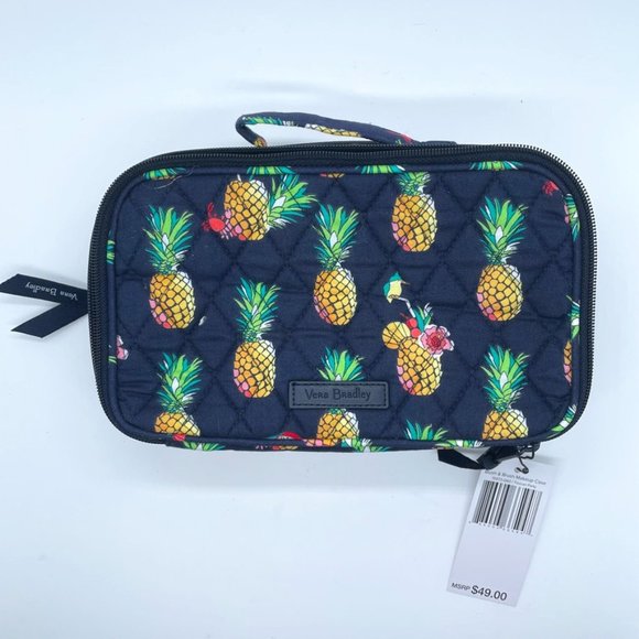 Vera Bradley Handbags - Vera Bradley Blush & Brush Makeup Case Toucan Pineapple Party NWT